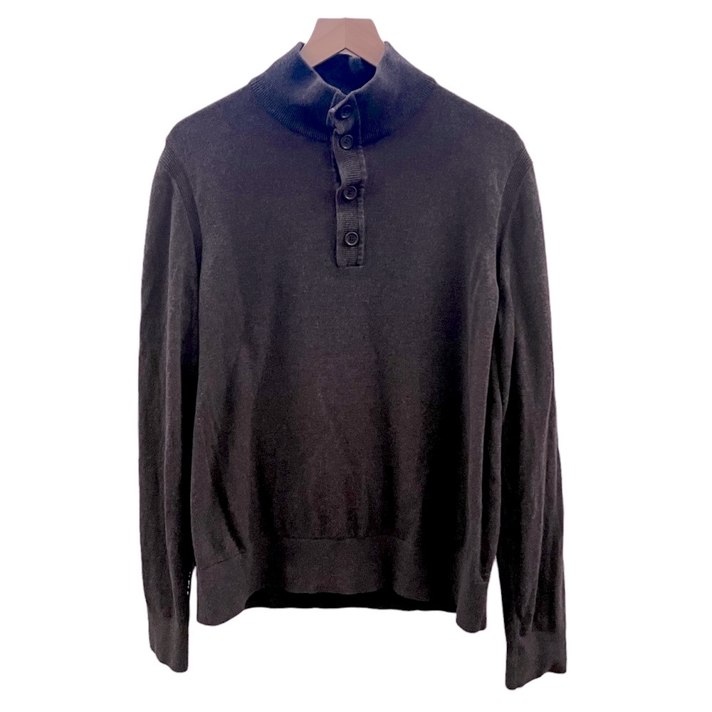 Men’s Banana Republic Cotton Cashmere 1/4 Button Sweater Grey Size XL